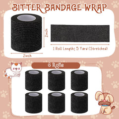 Venda antimordida Threlaco para perros y gatos, negro, evita manipulación.