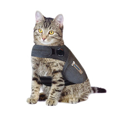 ThunderShirt clásico para gatos, frente gris, ayuda a calmar la ansiedad durante visitas al veterinario.
