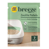 Tidy Cats Breeze pellets en envase reciclable para facilitar almacenamiento.