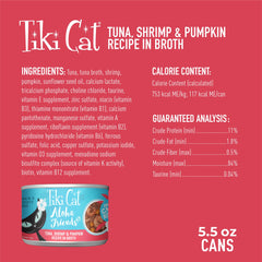 Tiki Cat Aloha Friends sin granos con calabaza, fibra suave para la dieta diaria