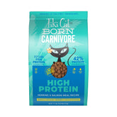 Tiki Cat Born Carnivore, alimento seco de alta proteína con arenque para gatos.