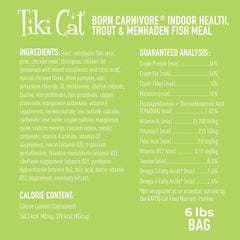 Tiki Cat Born Carnivore Indoor Health: taurina incluida para apoyar la salud general