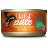 Tiki Cat Grill Pâté caballa y sardinas en lata, proteína alta para gatos.