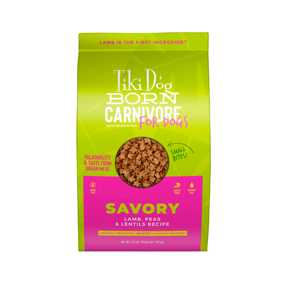 Tiki Dog Born Carnivore croquetas de cordero, bolsa 3-5 libras, sin granos