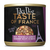 Tiki Dog Francia: carne de res y patatas en lata para perros adultos.