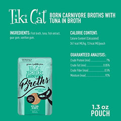 Tiki Pets Broths para comida seca, aporta humedad y sabor en cada ración.