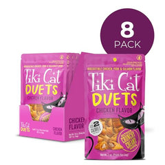 Tiki Cat Duets interior cremoso tras exterior crujiente, sabor pollo-cerdo-salmon ideal como premio.