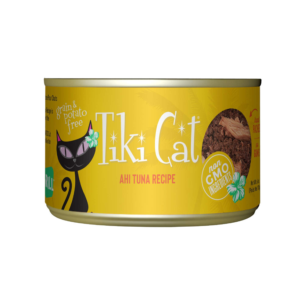 Tiki Cat Grill atún en lata de seis onzas, apta para todas las etapas.