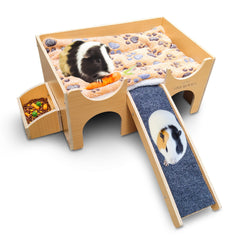 Casita de Tiny Royals para conejillo de indias, ensamblaje seguro con pernos.