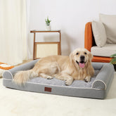 Cama ortopédica de TJSOULER con vista frontal, soporte para cabeza y articulaciones.