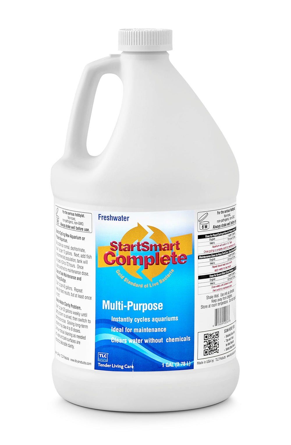 TLC Products StartSmart: botella etiquetada para inicio de ciclo.