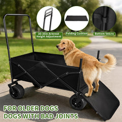 TNELTUEB carrito para perros grandes mango ajustable, altura ergonómica para tirar.