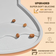 TOKAYIFE tapete para gatos con bordes elevados para contener comida y agua.