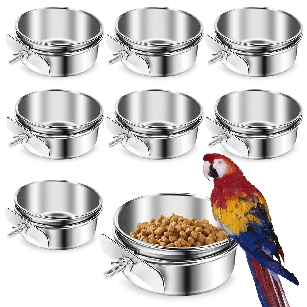 ToLanbbt tazones para aves acero inoxidable con abrazadera, duraderos y fáciles de usar.