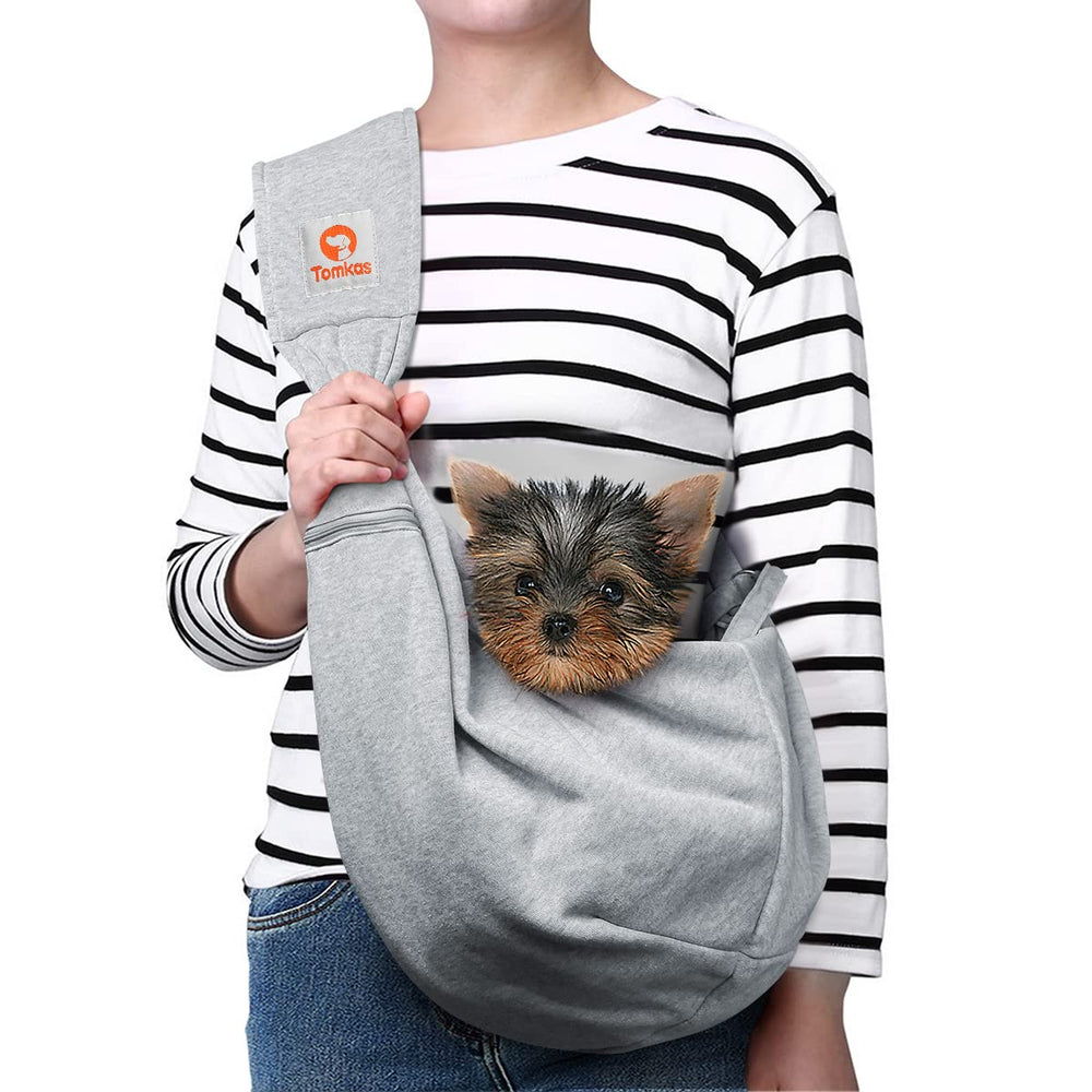 Tomkas portador-perro bandolera pequeño con cremallera frontal, ideal para guardar llaves y teléfono.