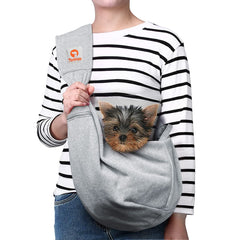 Tomkas portador-perro bandolera pequeño con cremallera frontal, ideal para guardar llaves y teléfono.