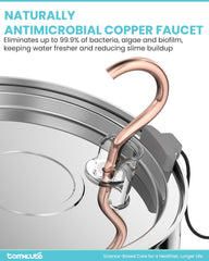 Tomxcute sistema de filtración cuádruple elimina olores y suciedad del agua.