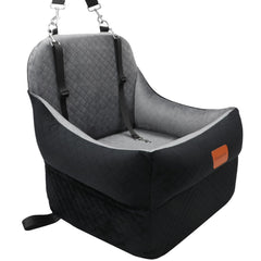 Tomyanner asiento elevado para perros con vista a la ventana durante el viaje