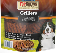 Top-Chews Grillers con filete real, el empaque puede variar, ideal para recompensa diaria.
