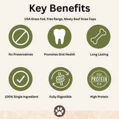 Top Dog Chews rodillas de res en mordida, sabor natural
