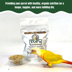 TOP's Napoleon's Seed Mix, mezcla sin maíz ni soya, promueve dieta natural.