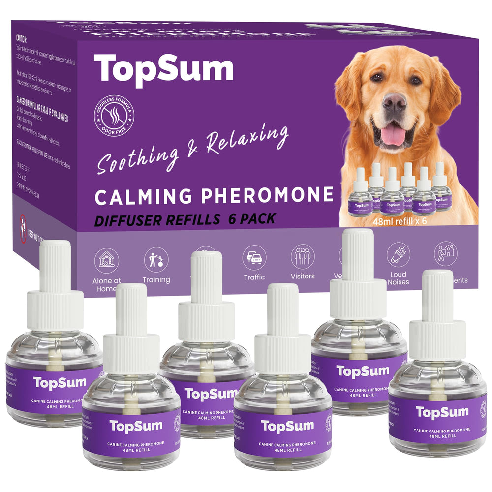 TopSum difusor calmante para perros en tono púrpura para crear ambiente sereno