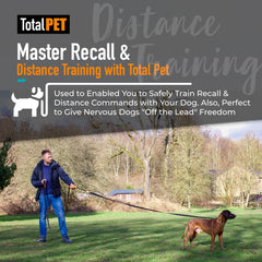 Total Pet entrenamiento a distancia con recall seguro y controlado.