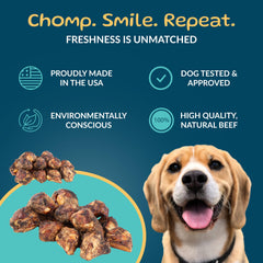 TREATOPIA Huesos con rodilla, snack natural para perros activos.
