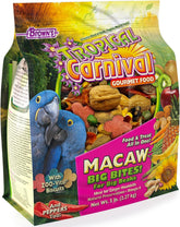 Tropical Carnival Big Bites para guacamayos en empaque, conservación de nutrientes