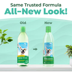 TropiClean aditivo de agua para perros, aliento fresco que dura horas.