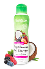 TropiClean champú para gato desodorante en botella con aroma berry para olores persistentes