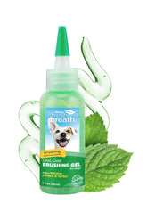 TropiClean gel de cuidado bucal para perros y gatos, uso diario recomendado.
