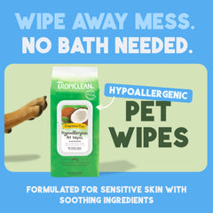 TropiClean toallitas para cara de perros, limpieza segura y rápida.