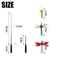 TTcat varita con plumas y saltamontes, ideal para juegos de persecución dentro de casa.