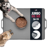 Alfombrilla Tuff Pupper para perros grandes mantiene la comida en la superficie.