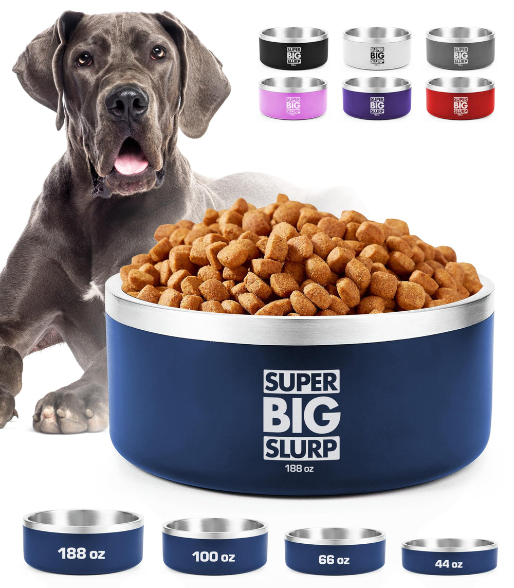 Tuff Pupper muestra el cuenco de gran capacidad 188 onzas para perros grandes.