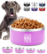 Tuff Pupper tazón grande de doble pared para comida y agua, ideal para perros grandes.