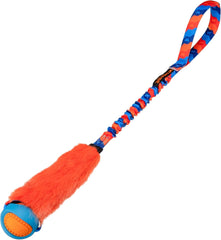 Tug-E-Nuff Fauxtastic PowerBall Bungee, zona de mordida peluche para tirones seguros.