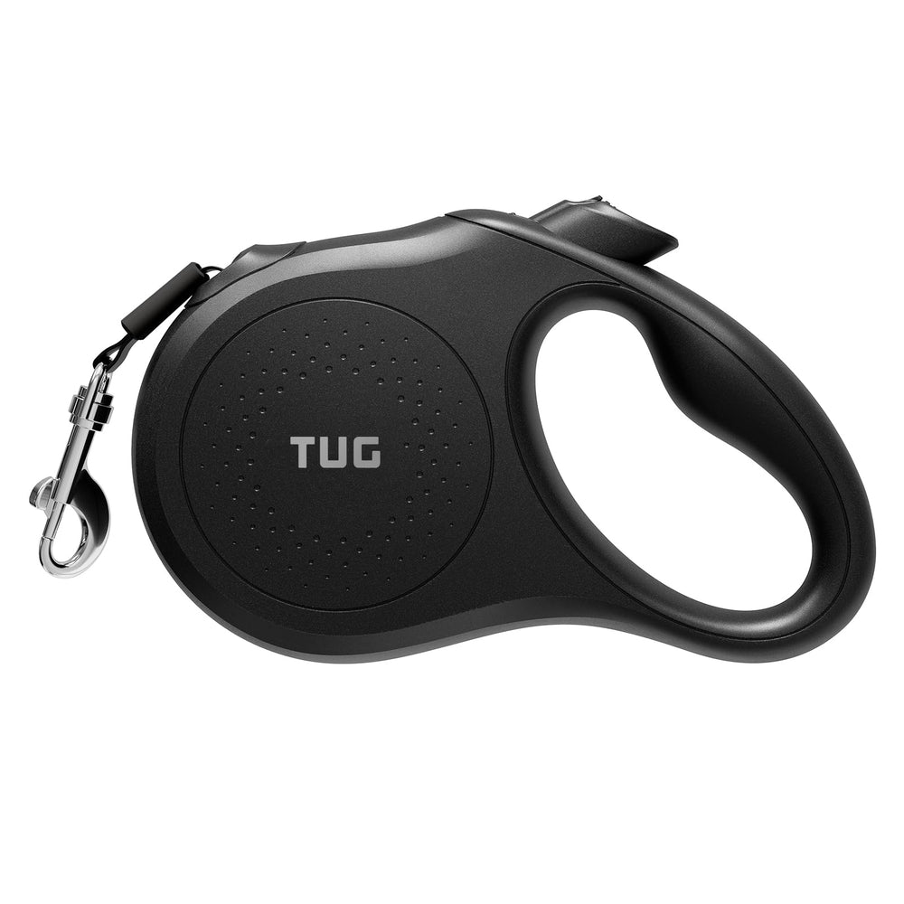 La correa retráctil TUG Quest con giro de 360° facilita paseos sin enredos.