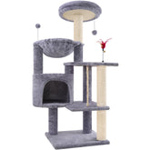 TWDEPART arbol-gato-interior gris: estructura estable para trepar y vigilar el entorno