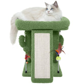 TWDEPART árbol rasca-gato cactus verde, diseño vertical para rascar y observar.