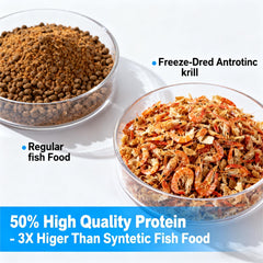 TWICEMET tapa hermética mantiene la frescura del krill entre comidas.