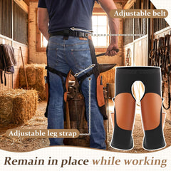 Twistover delantal de ante suave con rodilleras integradas para comodidad.