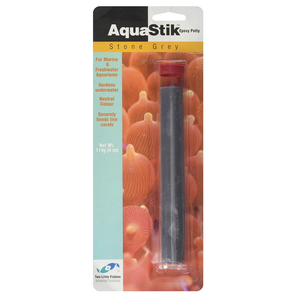 Two Little Fishies Aquastik ATLAS3B gris en caja, lista para reparaciones duraderas.