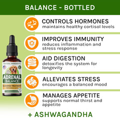 TwoFurFinds Adrenal Balance etiqueta clara, información de ingredientes para dueños.