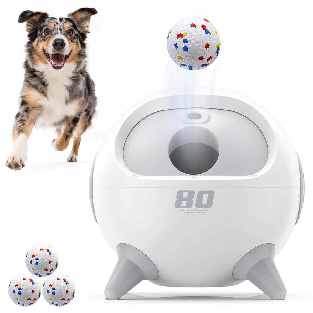 uahpet lanzador automático para perros con detección de obstáculos en acción