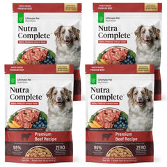 Nutra Complete conjunto de 4 bolsas de ULTIMATE PET NUTRITION, ahorro y nutrición premium.
