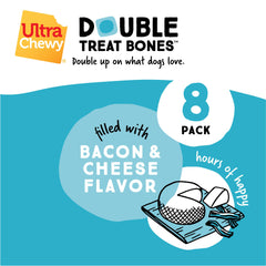 Ultra Chewy Double Treat Bones sin cuero crudo para mayor seguridad.