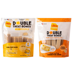 Ultra Chewy Huesos Doble Premio, exterior duradero para masticar perros de todas las edades.