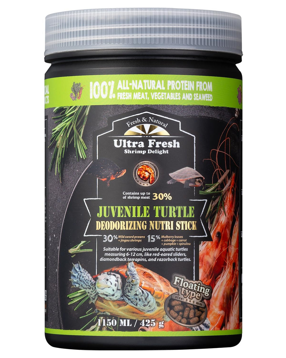 Ultra Fresh alimento para tortugas juveniles flotante facilita la ingesta diaria
